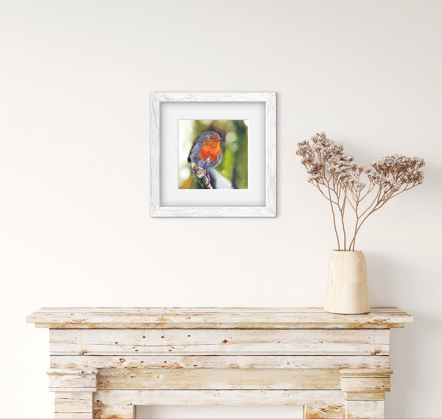 Original portrait A Robin Perched