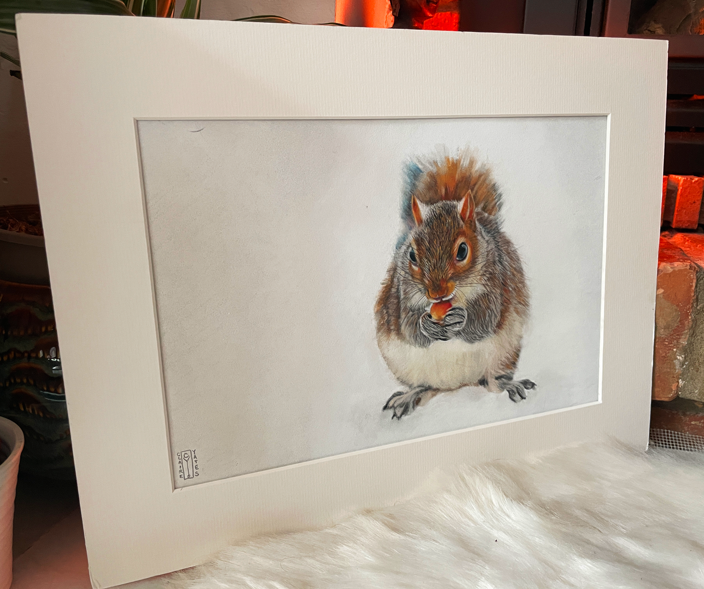 Original Winter Squirrel Portrait