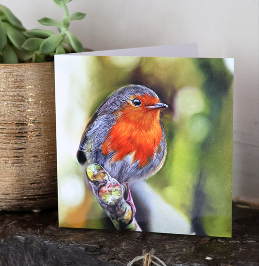 Greeting Card New for 2024 Greeting Card - 'A Robin Perched'